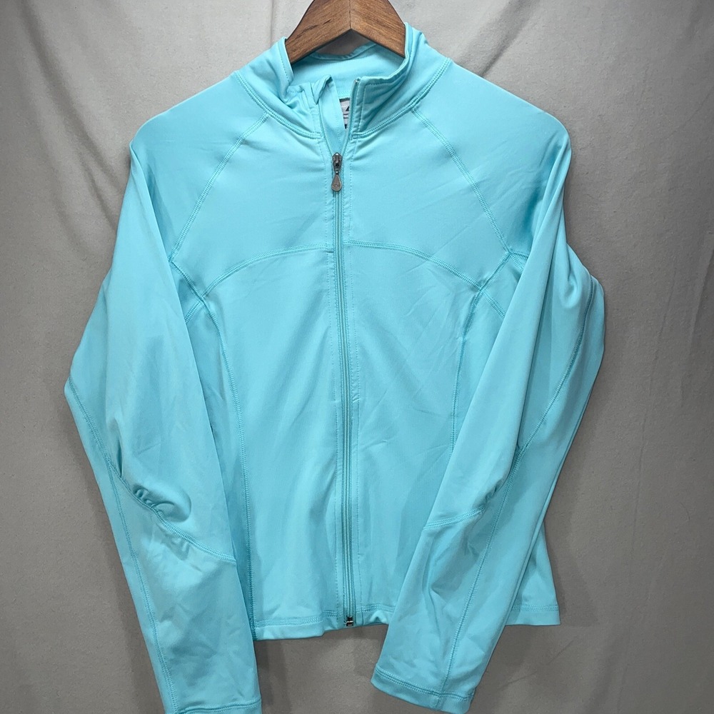 Champion Teal Full Zip Women's Sweater Jacket Long Sleeve Pockets Size S